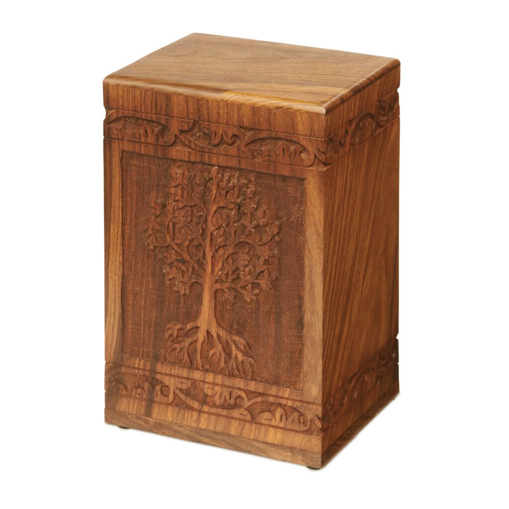 Tree Of Life Wooden Cremation Urn - Majestic Funerals