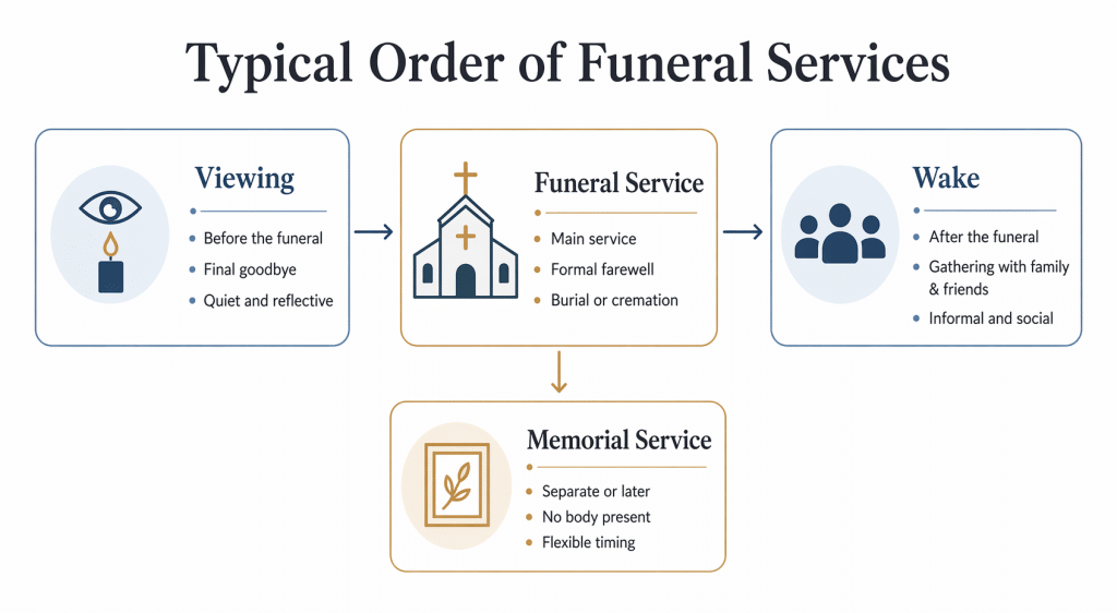 Order of funeral services infographic